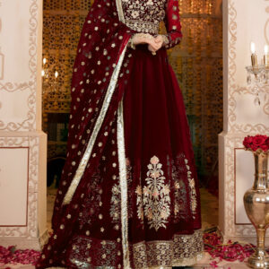 Front Heavy Embroidered 8 Bunches With Lace Work On Border Kalli Maxi And Embroidered Dupatta Lace Work 3Pcs
