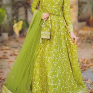 4 Piece Embroidered Top With Long Flare Embroidery Skirt And Four Side Border Embroidered Dupatta With Eidi Potli (Copy) (Copy) (Copy) (Copy)