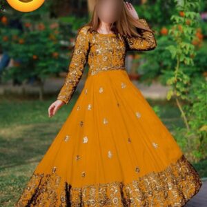 Front,Border Sleeves Embroidery With *Handwork Nug* Long Maxi 2Pcs