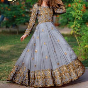 Front,Border Sleeves Embroidery With *Handwork Nug* Long Maxi 2Pcs (Copy) (Copy)