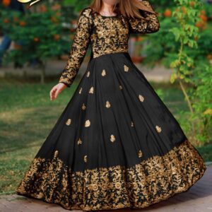 Front,Border Sleeves Embroidery With *Handwork Nug* Long Maxi 2Pcs (Copy)
