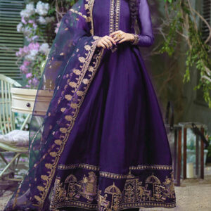 Neck, Sleeves & Daman Embroidered Maxi with Emb Dupatta 3Pcs (Copy) (Copy)