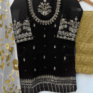 Handwork And Embroidery Shirt With Emb Dupatta 3piece
